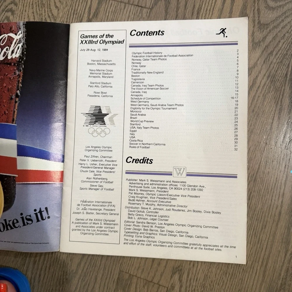 1984 Olympic Soccer Program‎ - Stanford Stadium - US Vs Costa Rica